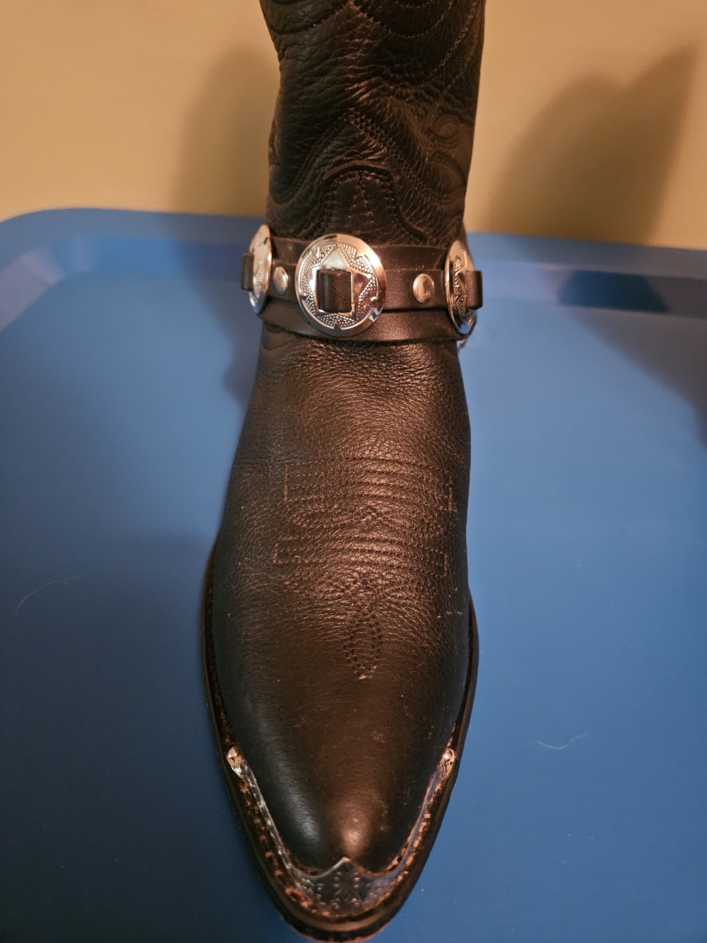 Durango Women"s Black Leather Western Harness Boots - Picture 2 of 6